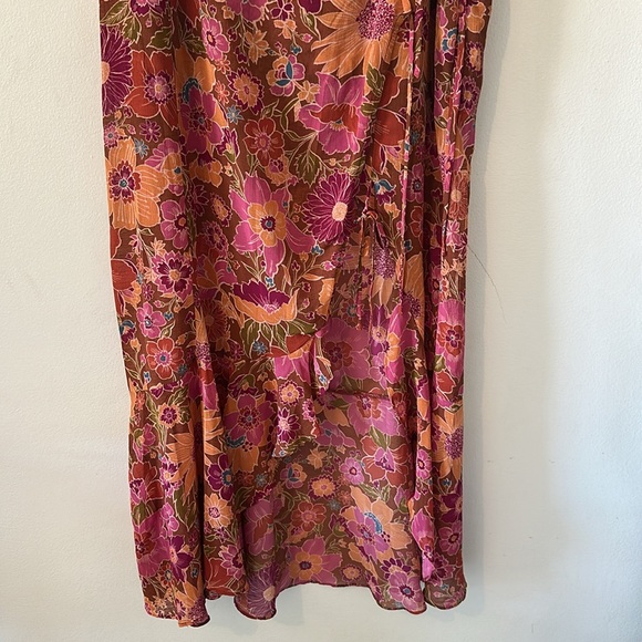 Free People Floral Pink Maxi Skirt - Size 14 - Picture 5 of 8